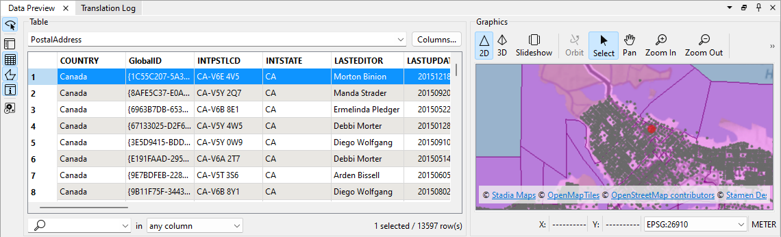 Address data